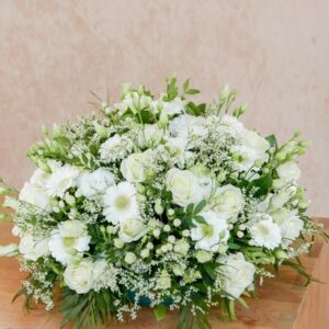 COUSSIN DE DEUIL - FLEURS BLANCHES SIMPLE